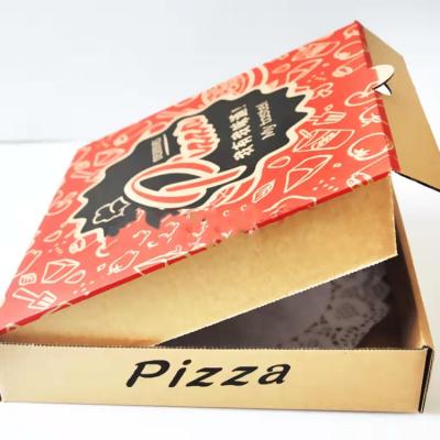 China Recycled Kraft Paper Materials Creative Portable Corrugated Cardboard Pizza Fried Chicken Take Out Box Packaging With Handle for sale