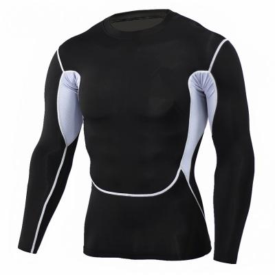 China Eco-Friendly Men Quick Dry Moisture Base Layer T-Shirt Compression Training Rash Guard Men Long Wicking For Muttahida Majlis-e-Amal BJJ Wrestling for sale