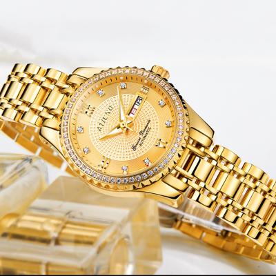 China 2021 Automatic Diamond Business Women's Wrist Watch Automatic Date Gold Color Lady Watches For Female for sale