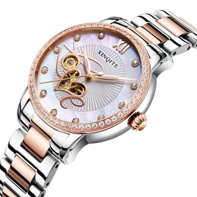 China Hot New Automatic Date Fashion Stainless Steel Diamond Waterproof Wristwatches For Woman for sale