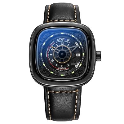 China Auto Date All Black Quartz Watch Men Waterproof Chronograph Sports Watches For Men Male Wrist Watch Seven Clock for sale