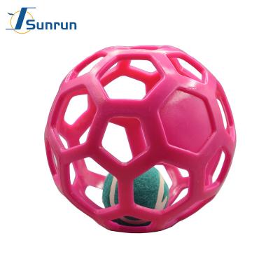 China Viable pet Toy Hollow Ball Dog Chew from natural rubber and puzzle ball with tennis ball for sale