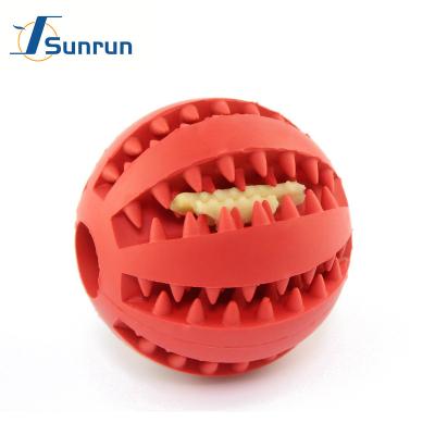 China Viable Hot Seller Natural Rubber Dog Tooth Ball Dog Chew Toys Leakage Food Ball Eco-Friendly Interactive Cleaning Pet Toy for sale