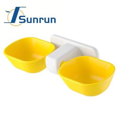 China Bestselling Pet Size Cat Bowl Neck Stand Double Sustainable Wall Mounted Adjustable Pet Bowl Easy Clean Pet Feeder for sale