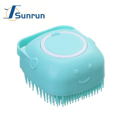 China Eco-Friendly Soft Silicone Cleaning Brush Square Pet Bath Massage Brush Pet Sustainable Dogs Grooming Shampoo Bath Tools for sale