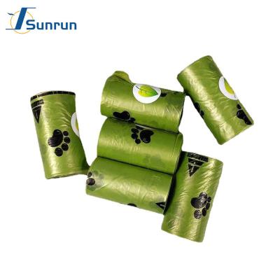 China Viable Printed Dog Poop Bag Dog Cat Waste Bag Point-Cut Biodegradable Waste Bag for sale