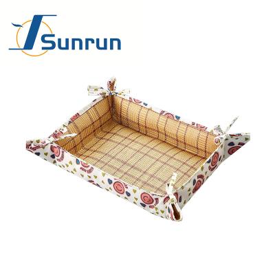 China Eco-friendly Portable Summer Pet Sleeping Mat Cooling Bed Cooling Washable Double Sided Pet Available Rattan Folding Cool Mat for sale