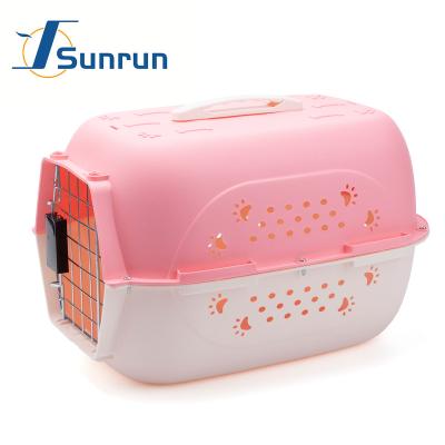 China Breathable Portable Pet Flight Case Durable Outdoor Plastic Cat Consignment Carrier Box Dog Travel Cage With Lock for sale