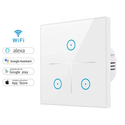 China EU/UK Tuya 3 Way Smart Lamp Switch EU/UK Tuya 3 Way Wifi Wall Switch/Smart Wifi Smart Wireless Lamp Switch for sale