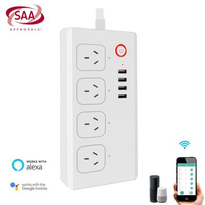 China SAA Approved Australia Power Band 4 Residential/Multipurpose Outlets WiFi Smart and 4 USB Ports Compatible with Alexa and Google Assistant for sale