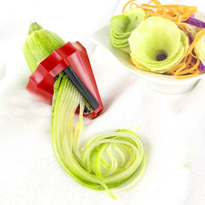 China Viable Veggie Spiralizer Sharp Blade Cutting Hand Held Spiral Easier Clean Slicer 3 Cutting Options Easy Handle For Kitchen for sale