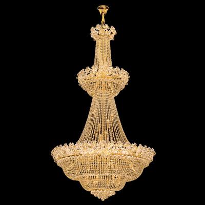 China Gold Traditional Empire Style Large Traditional Crystal Chandelier for Hotel Lobby for sale