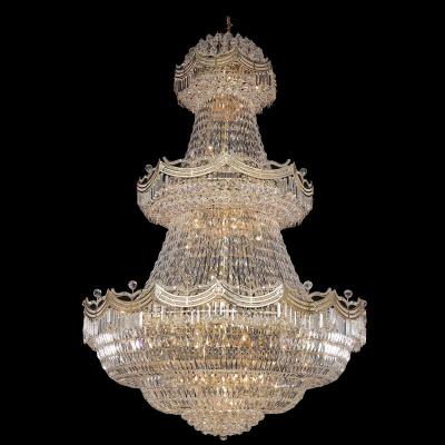 China Traditional Luxury K9 Crystal Hanging Pendant Lamps Modern Large Golden Chandelier for sale