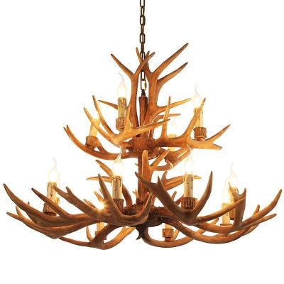 China Modern Antique Decorative Pendant Light Deer Antler Chandelier Hotel Lobby Chandelier Lighting Modern for sale