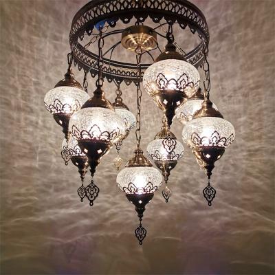 China Traditional Antique Glass Chandelier Vintage Style Turkish Chandeliers for sale