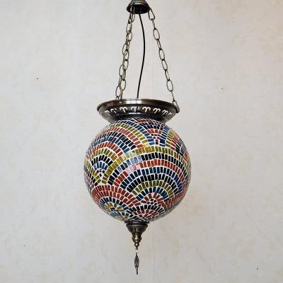 China Pendant Lights Tiffany Mosaic Ceiling Chandelier Arabic Moroccan Turkish Traditional Colorful Handmade Glass for sale