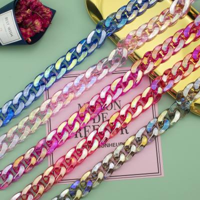 China Handbag Chains Wholesale Custom Acrylic Transparent Colorful Decoration Accessories Handbag Chains Bag Chain for sale