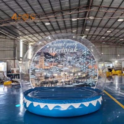 China Customized Pvc Snow Globe Inflatable Bounce House Attractive Christmas Clear Giant Inflatable Snow Globe for sale