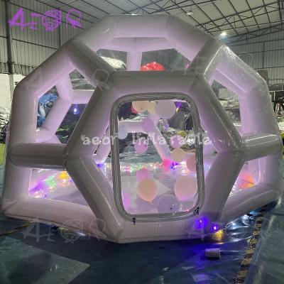 China Inflatable Airtight Bubble House Hexagonal Luxury Transparent Dome Tent Inflatable Football House for sale