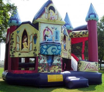 China Princesa Bounce House 5 em 1 Castelo inflável rosa com escorrega para venda à venda