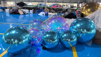 China Fashion Decoration PVC disco Inflatable balloon Disco party wedding gold silver Floating Sphere Inflatable Mirror Ball for sale