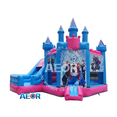 China Pink Princess Palace Bounce House opblaasbaar Combo Bouncer Playground Outdoor Jumping Castle Kinderen Prinses Te koop