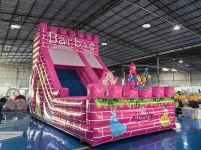 China 7x4x6M Barbie Commercial Colorful Theme Inflatable Slides Outdoor Inflatable Playground Water Slide for sale