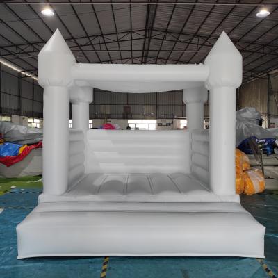 China Mini Size 8*8ft Inflatable White Jumping Bounce House For Wedding Birthdays Party for sale