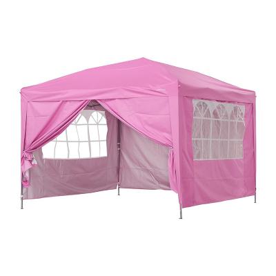 China Rainproof Outdoor Portable Beach Tent Party Canopy Instant Pop 10x10 Gazebo with 4 Removable Sidewalls for Wedding Party (Pink) for sale