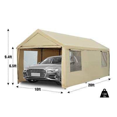 China 10x20ft Heavy Duty Carport Rainproof Canopy with Removable Sidewalls and Doors, Portable Car Port Garage Shelter for Boat,Party for sale