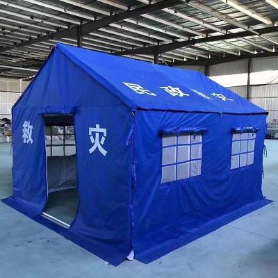 China 3x4m Polyester Cotton Steel Frame Disaster Relief Tent Waterproof Refugee Tent for sale