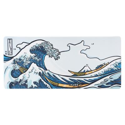 China Waterproof Deskmat Waves Blue Mousepad Mats Anime Large Mouse Pads Rubber Deskpad Mat Gaming Accessories for sale