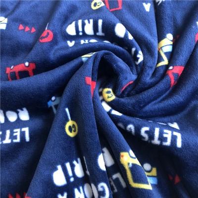 China Antistatic micro touch spandex velor fab printed for upholstery garments, blankets, bedding sheets, for sale