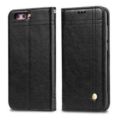 China Huawei Honor 9 Magnetic Leather Case Black Book Style Two Card Slot 68.9g for sale