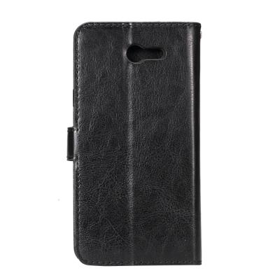 China PU Black Samsung Leather Wallet Case Galaxy J7 Flip Cover Microfiber 65.7g for sale