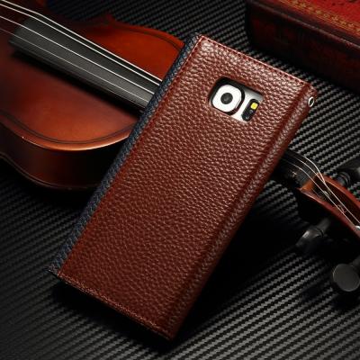 China Envelope Style Samsung S6 Leather Wallet Case , Leather Folio Phone Case For Business for sale