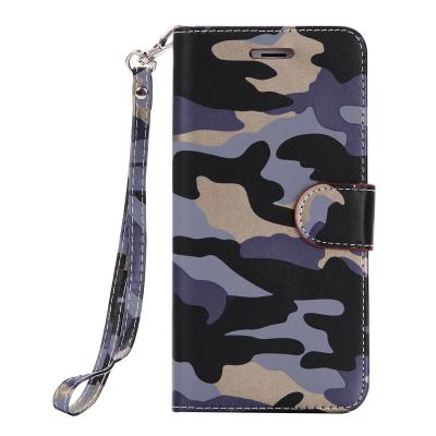 China Iphone 6 Plus Iphone Leather Wallet Case Shock Absorbent Synthetic PU Camouflage for sale