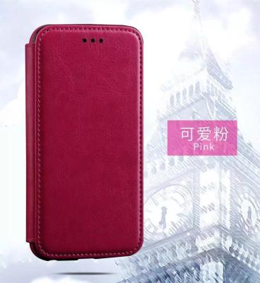 China Pink Iphone 6 Plus Leather Wallet Case , Book Cover Protective Magnetic Leather Case for sale