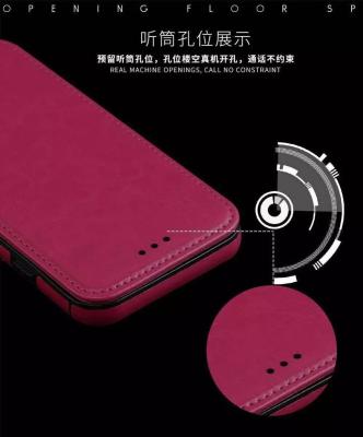 China Magnetic Force Samsung S8 Plus Leather Case , Dirt Proof Crazy Horse Leather Wallet Case for sale