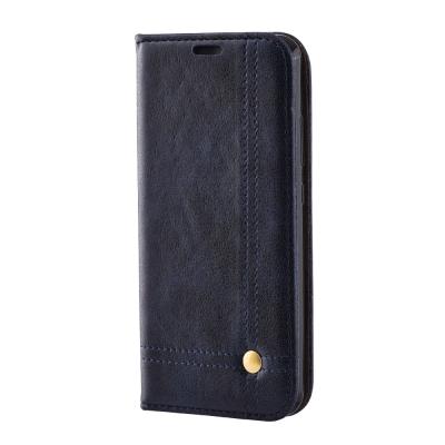 China Oily Vintage Leather Huawei P10 Flip Cover , Retro Line Huawei Flip Cover for sale