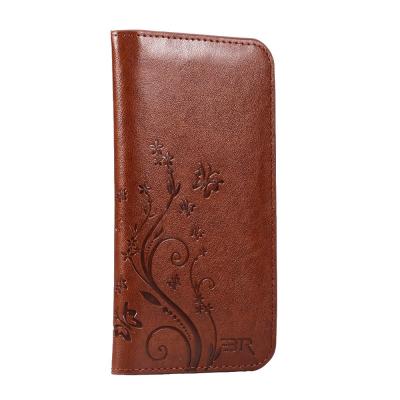 China Egg Flowers Universal Cell Phone Wallet Case , Durable Crazy Horse Leather Wallet Case for sale