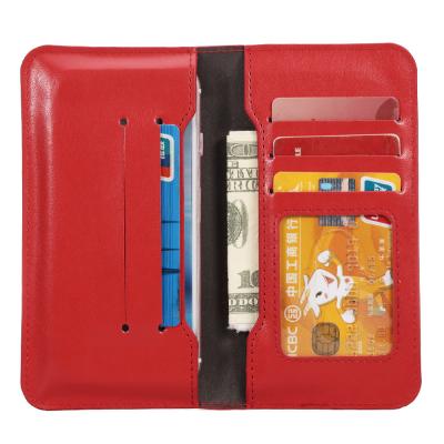 China Press Print Universal Cell Phone Leather Wallet Case Beyond 4.7 Inch Five ID Card Slot for sale