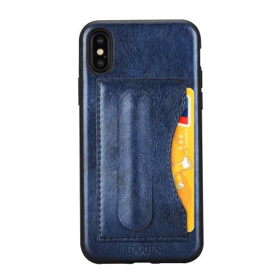 Chine Cuir d'Idools pour la caisse en cuir molle arrière du PC TPU de support de support de soutien de logement pour carte de la couverture une de l'iphone 10 de l'iphone X à vendre