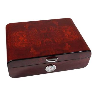 China Handmade Ready to ship red color desktop cigar box case high-end wooden humidor for women for sale