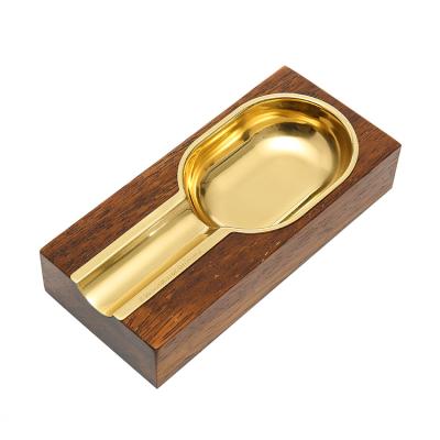 China Potable High-end household wood cigar ashtray portable for travel smokeless outdoor metal ashtray smoking accessories factory for sale