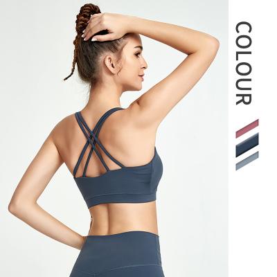 China Breathable Slim Shockproof Running Underwear Female High Strength Yoga Sports Bra Fitness Beauty Suphini Shoulder Strap Gathering Sports Bra for sale