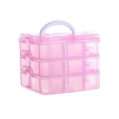 China 3 Layer Stackable Storage Box Folding 18 Grids Plastic Organizer Storage Box Plastic Storage Bins and Plastic Container Boxes for sale