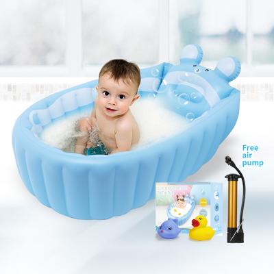 China Portable Baby Products Stocked Pig Inflatable Pool For Kids Outdoor Spa Tub Folding Baby Tub Set for sale