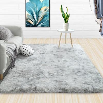 China Fluffy GrippFloor Mats Luxury Tie-Dye Shaggy Carpets Washable Modern Soft Plush Blankets Protector For Living Room Bedroom for sale