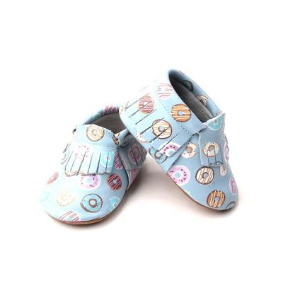 China Deodorization Factory Price Baby Print Moccasins Unisex Leather Moccasins for sale